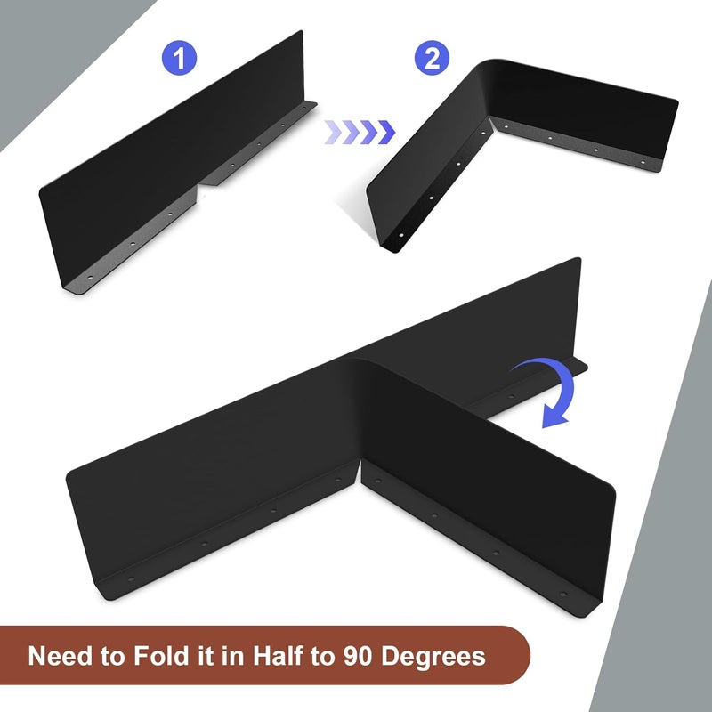 CAPHONT Rain Diverter Roofing Gutter Guards, 4 Pack 15.7 x 3.54 x 0.74 Inches Gutter Splash Guard Valley Downspout Roof Foldable Drip Guard for Corner House (Black) - Image 4
